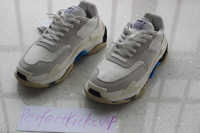 God Paris Triple S Trainers White Blue Black BB